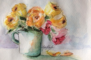 Coffee cup flowers